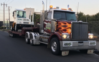 Toll Terminal Tractor on flat Bed Trailer